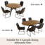 Ensemble de table de salle à manger extensible de 43,2 po à 59,1 po, table de cuisine ronde en bois de style Mid-Century, table basse en noyer pour 4 à 6 personnes, fauteuil en cuir synthétique-2035033152-2035033153-2035033155