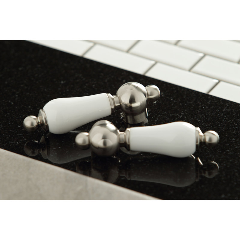 Kingston Brass Heritage Two-Handle 2-Hole Deck Mount Bar Faucet, Brushed Nickel