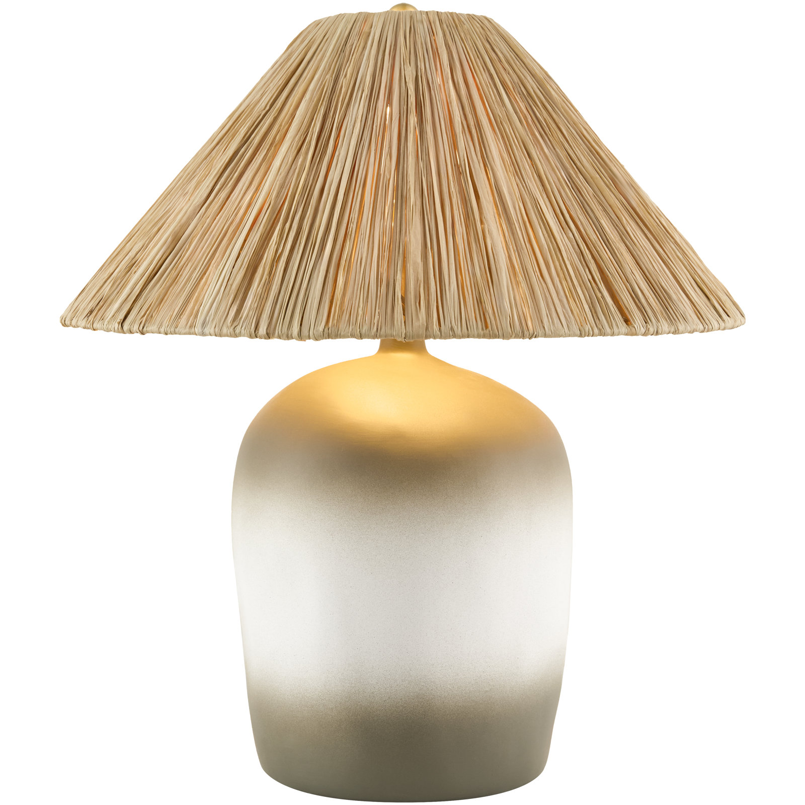 Danica Ceramic Table Lamp, Gray/White, Seagrass Empire