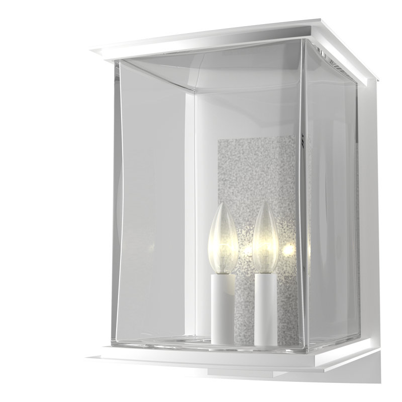 Lanterne murale d'extérieur 7 po Kingston, Blanc côtier, H 14,8 po x l 10 po x P 10,2 po, Platine rétro translucide