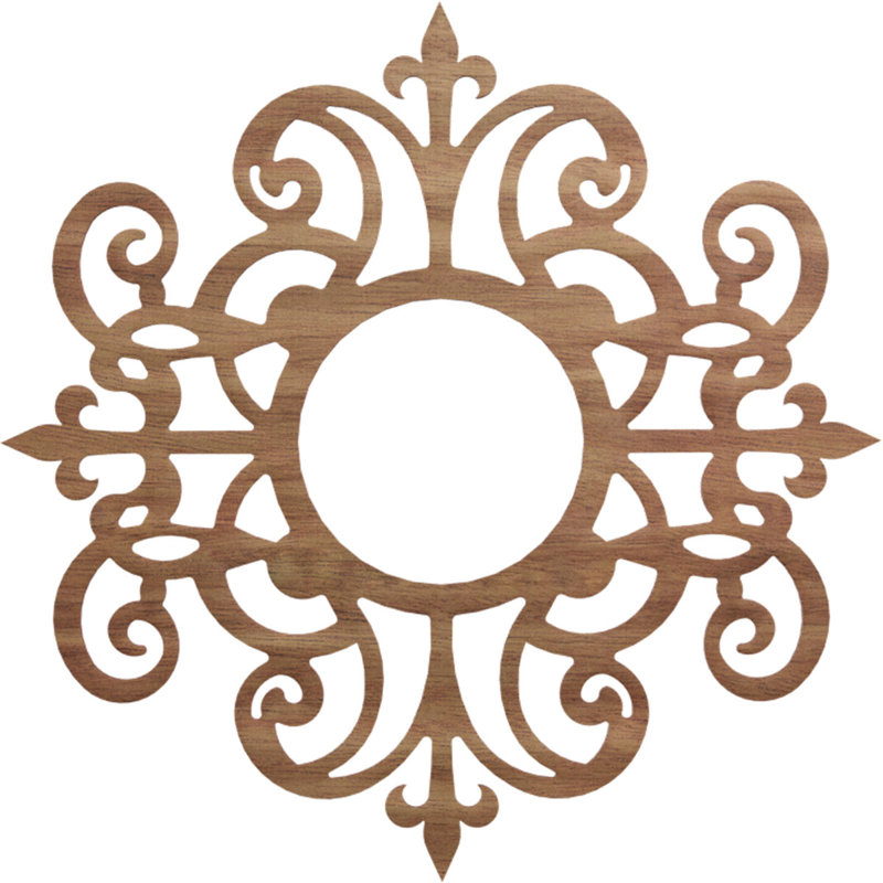 Médaillon de plafond en bois Dijon, Noyer, H 32 po x l 32 po x P 0,25 po