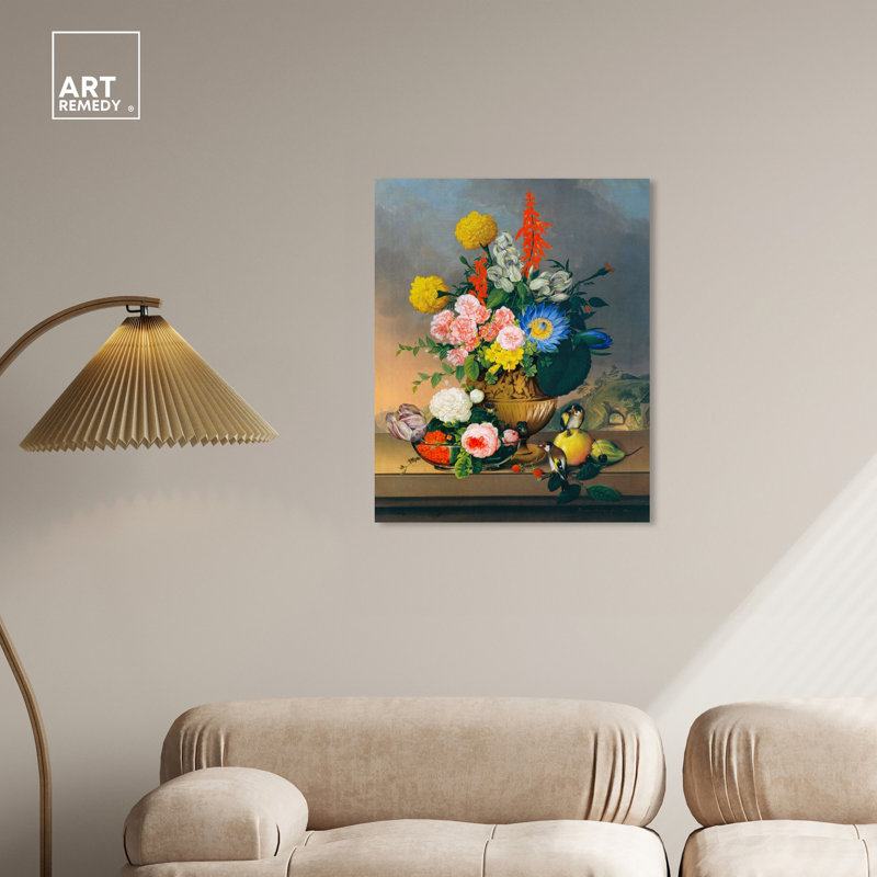 «Still Life With Bouquet», reproduction d'art sur toile en bronze par Art Remedy, Toile tendue, H 30 po x l 24 po