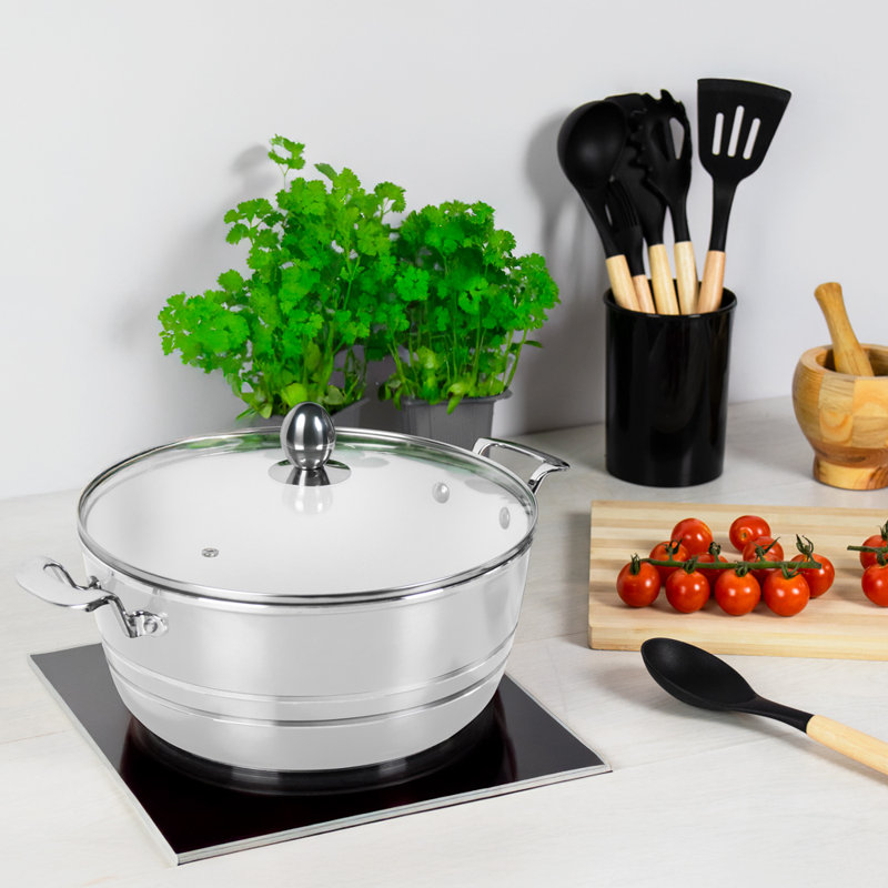 SQ Professional Metallic 5 - Piece Non-Stick Aluminium Cookware Set- Induction Ready, Quartz-Silver