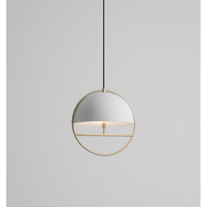 Huan 9" White Glass LED Pendant Light