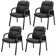 Stackable Faux Leather Seat Waiting Room Chair with Metal Frame