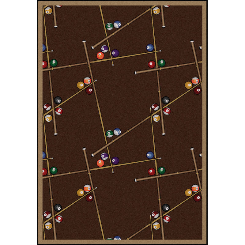 Tapis chocolat touffeté de jeu et de divertissement Gaming and Entertainment, Rectangle 5 pi 4 po x 7 pi 8 po
