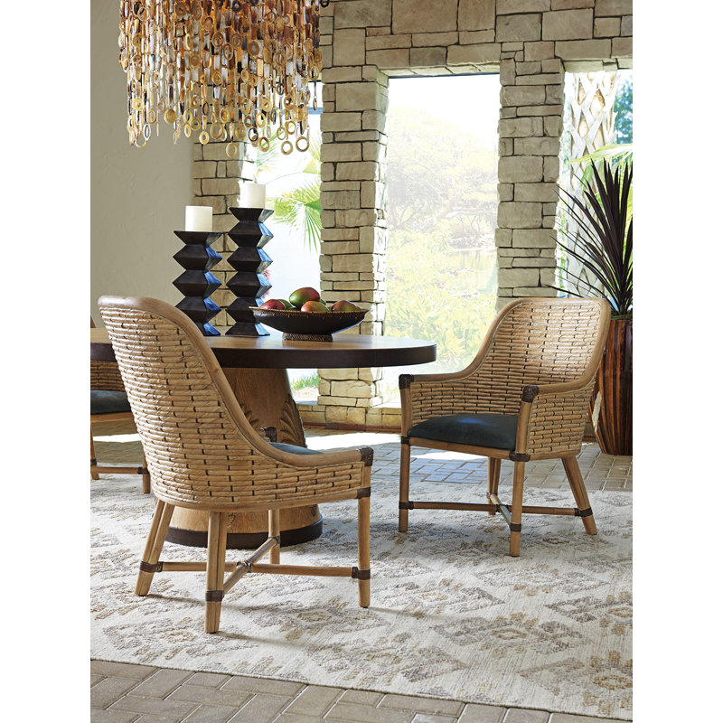 Seaglass Brown Rattan Traditional Side Chair