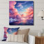Rose et bleu calme aquarelle ciel II - fruits, art mural