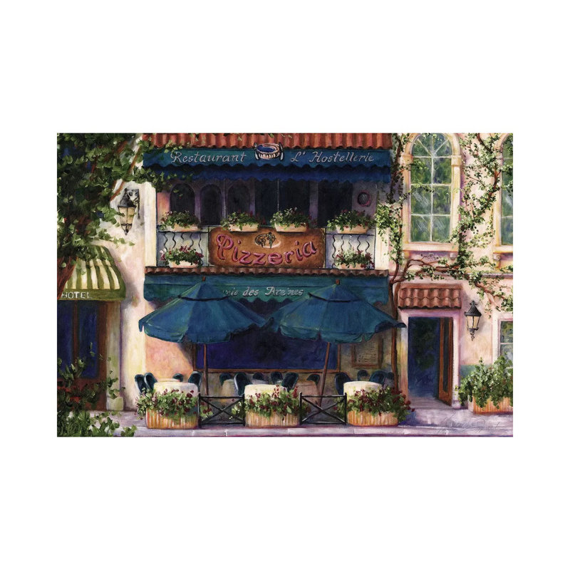 «Cafe V» par Malenda Trick - peinture sur toile tendue, H 18 po x l 26 po x P 1,5 po