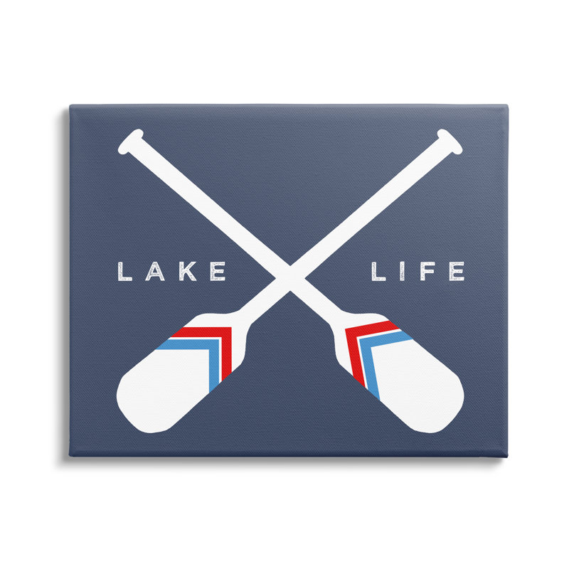 Lake Life Crossed Nautical, Plaque murale, H 40 po x l 40 po x P 1,5 po