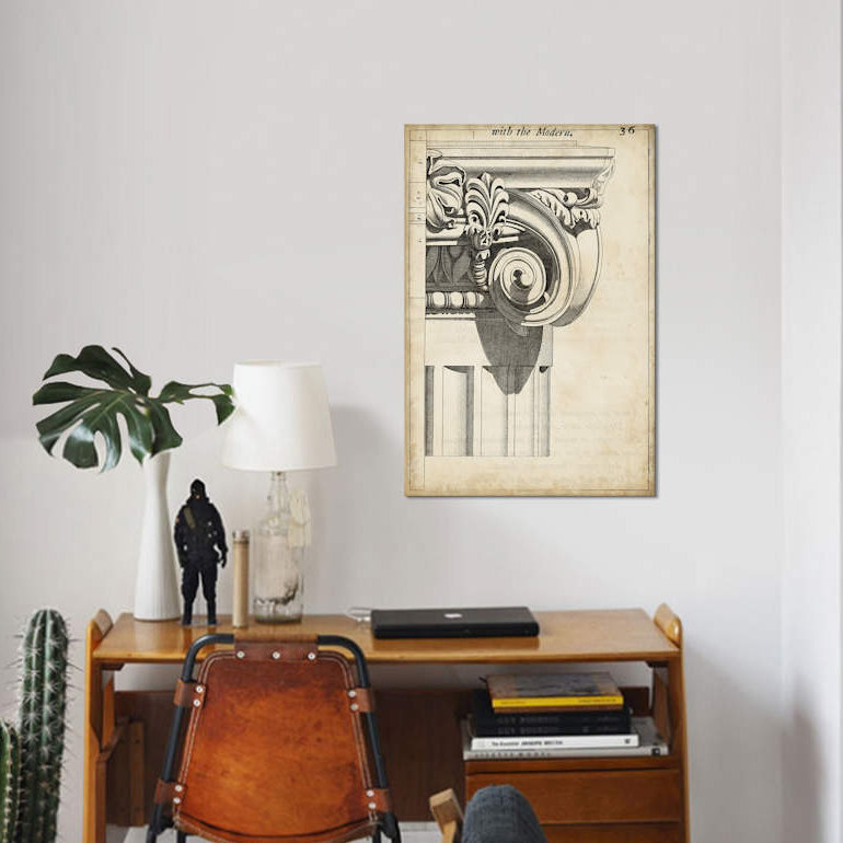 «Architectural Composition III», impression sur toile, H 40 po x l 26 po x P 1,5 po
