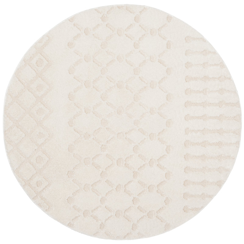 Burnvale Shag Performance Geometric Rug, Round 6'7"