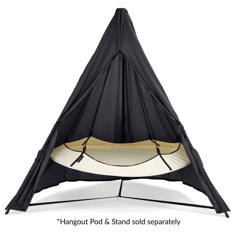 Hangout Pod Round Hammock Swing & Stand Set in Gray
