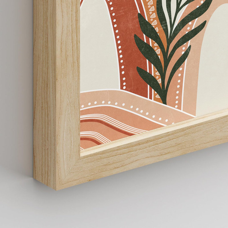 " Mid-Century " 7 - Pieces, Natural Framed