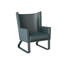 Bleu Leather Wingback Chair