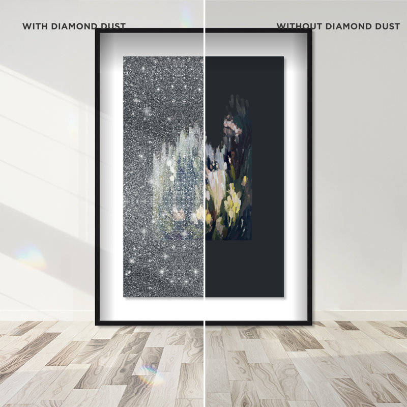 Midnight Flowers II Shadowbox Abstract Print by Oliver Gal, Black Frame, 10 x 15, 17.5"H x 25.5"W, Black Shadowbox