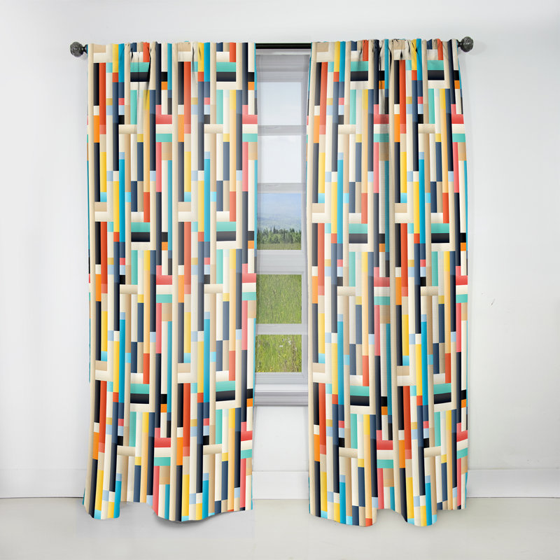 Rideau Modern Modern Bold Stripes II - Velours obscurcissant - 1 panneau, L 52 po x L 108 po
