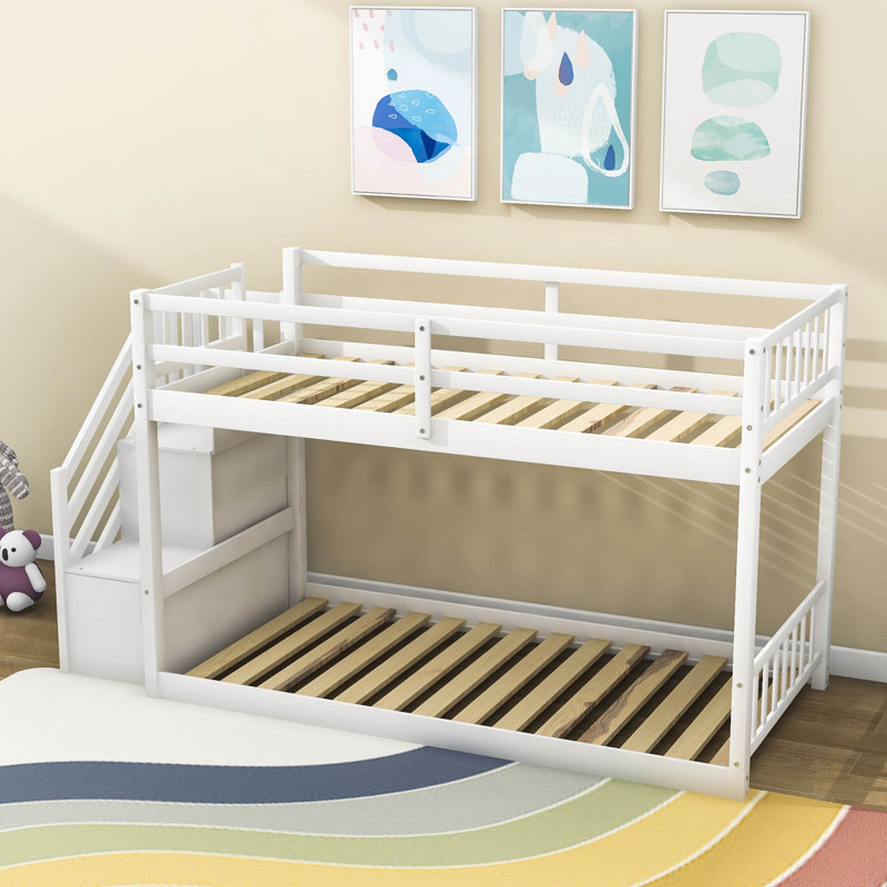 Kids Twin Over Twin Bunk Bed, White