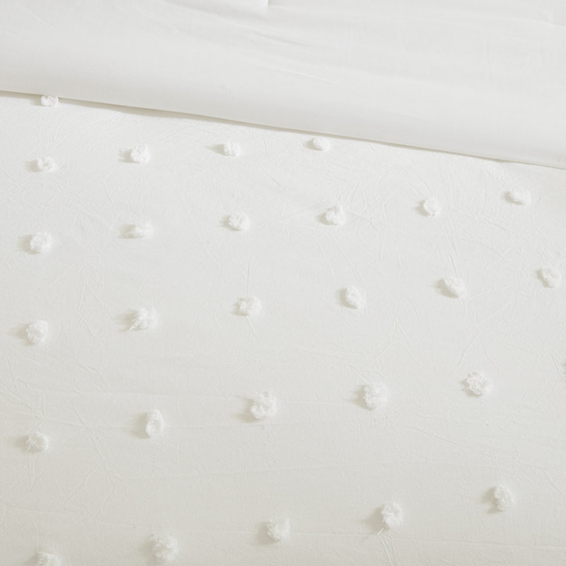 Ensemble de housse de couette en jacquard de coton avec taies décoratives européennes et coussins décoratifs Brooklyn, Ivoire