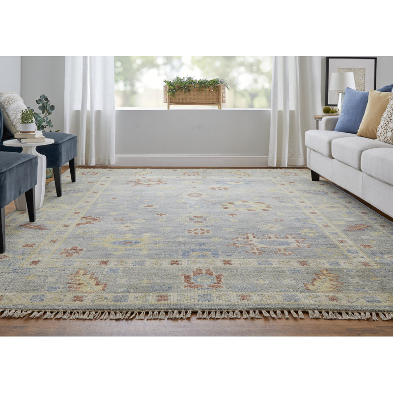 Fillmore Traditional Floral & Botanical, Blue/Taupe/Gray, 4' X 6' Accent Rug, Rectangle 8' x 10'