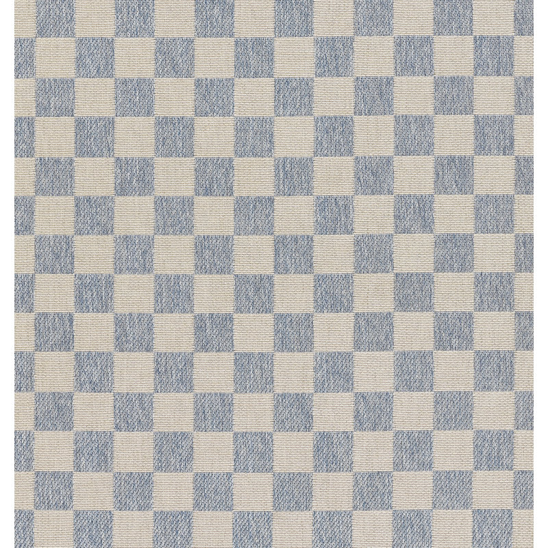 Erin Gates by Momeni Saybrook Check Blue Area Rug , Rectangle 6'6" x 9'