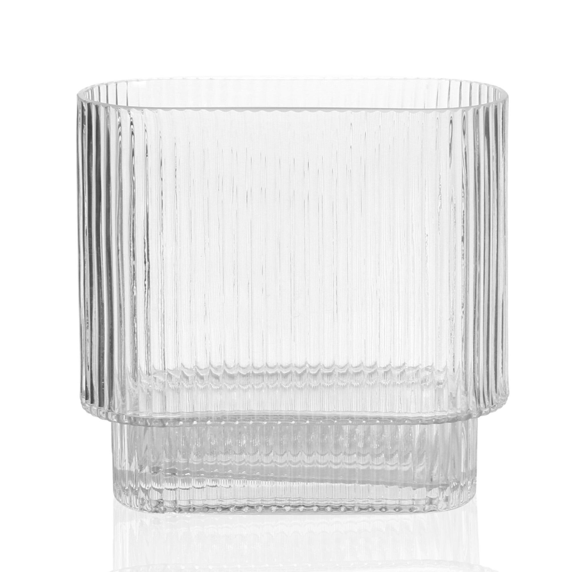 Square Ribbed Glass Wrought Studio™ Square Ribbed Vase | Wayfair