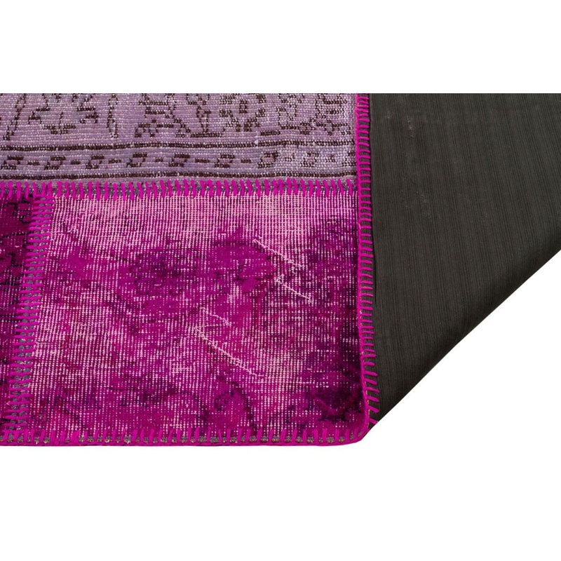 Tapis rose moderne fabriqué à la main fuchsia moderne