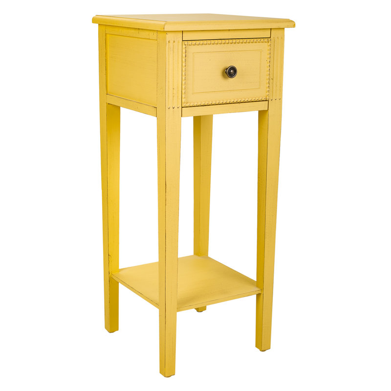Kimonte 33cm W Solid + Manufactured Wood Bedside Table, Yellow