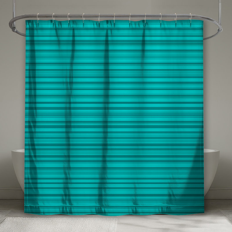 Rideau de douche à rayures - Motif de décor de salle de bain moderne, L 70 po x H 84 po