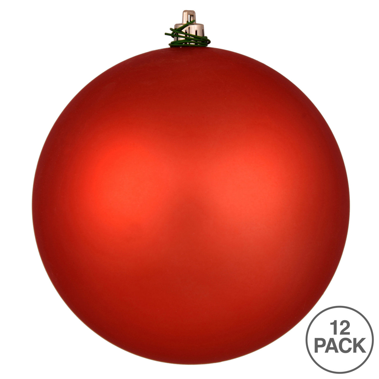 Holiday Décor Ball Ornament, 3" H x 3" W x 3" D, Matte Bittersweet
