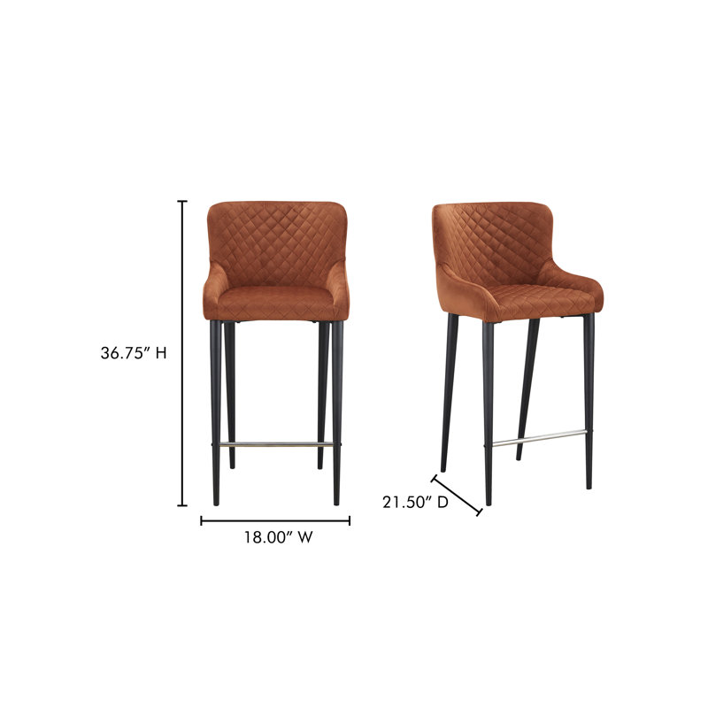 Carly Counter & Bar Stool, Future Amber Velvet, Counter Stool (26" Seat Height)