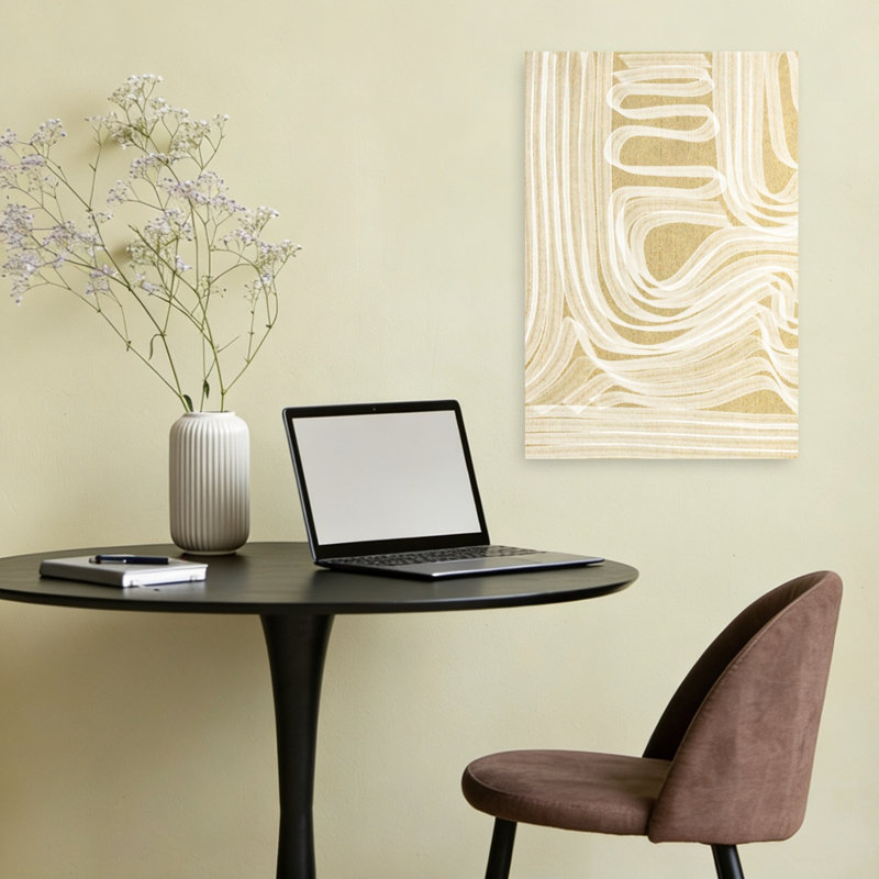 «Flowing Organic Lines», impression murale minimaliste moderne abstraite, 24" H x 16" W
