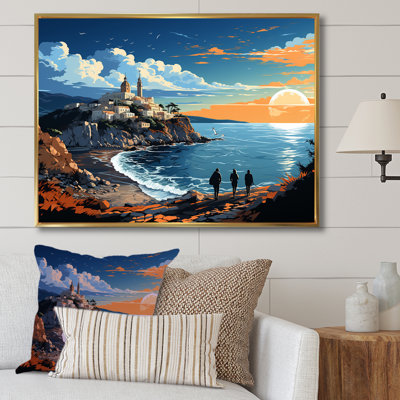«Italian Hidden Gems Coastline Sunset II», art mural paysage italien