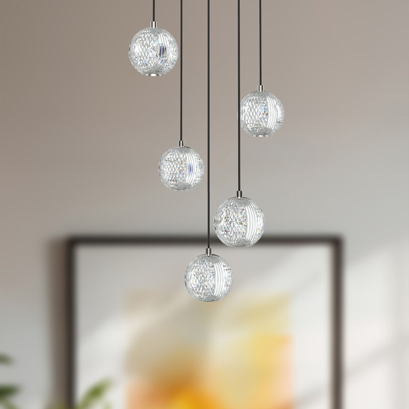 Marni 5 - Light LED Pendant, Polished Nickel