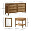 Ensemble de chambre à coucher en bois d'hévéa 4 pièces Vichy-410900542
