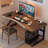 Dark walnut Rectangular Solid Wood desks-1404169417