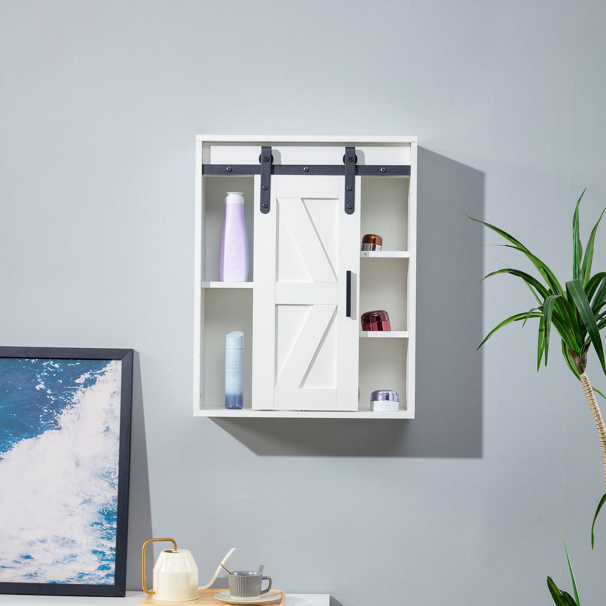 Gracie Oaks Curt Wall Mount Bathroom Storage Cabinet with Adjustable ...