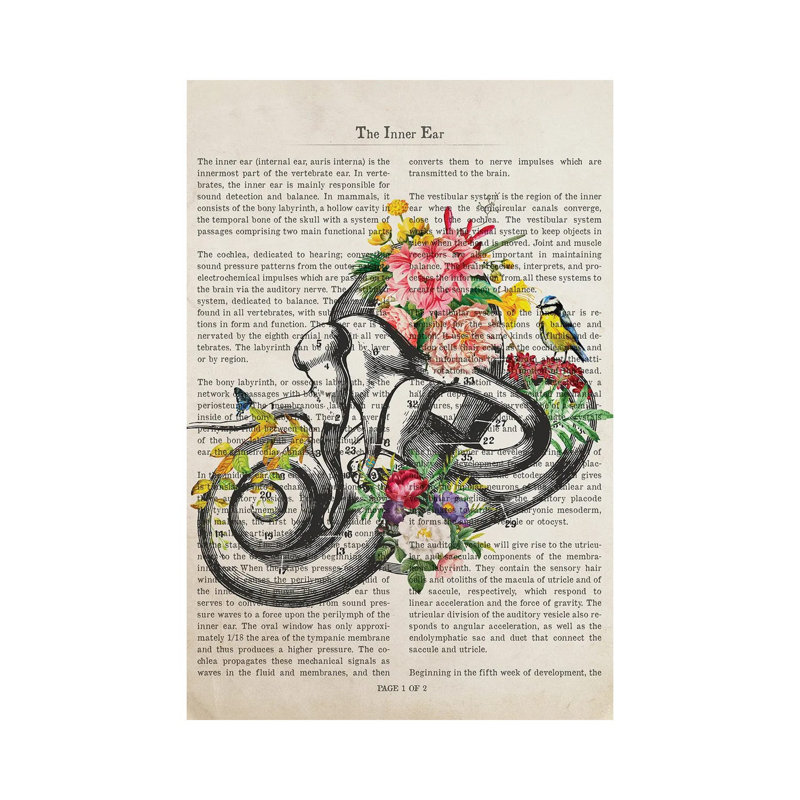Inner Ear Anatomy Flower Print by Aged Pixel - Wrapped Canvas Print, 101.6 cm H x 66.04 cm W x 3.175 cm D