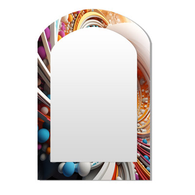 Future Explosion Of Joy - Fractals Asymmetrical Shapes - Modern Large Wall Mirror