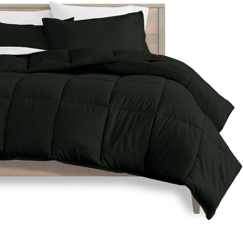 Modern & Contemporary Comforter, Black/White, Twin Comforter + Pillowcases