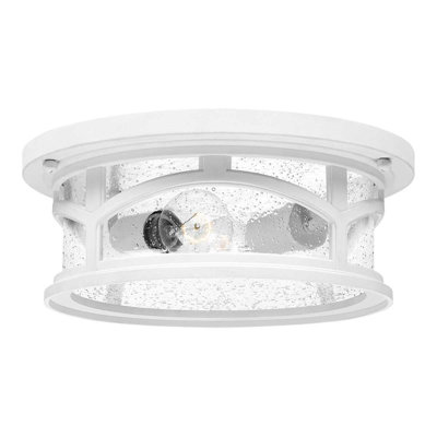 Hollydale White 2 - Bulb Outdoor Flush Mount