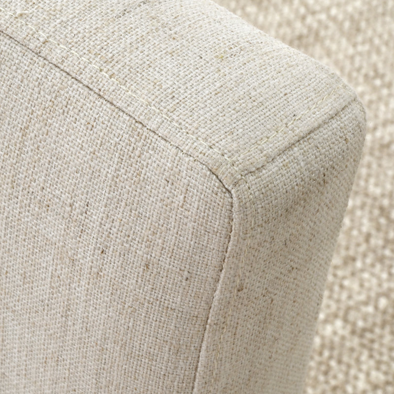 Chaise rembourrée en bois massif H 34 po Chassidi, Beige