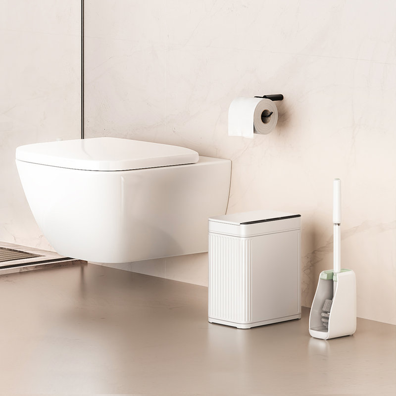 EKO Brio Motion Sensor Trash Can, 10L in White Compact Design, Fingerprint Resistant Trash Bin for Effortless Waste Disposal