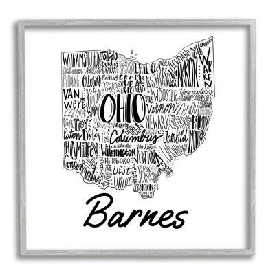Ohio State Typography cmw-062 Personalized Wall Art