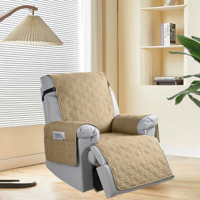 Recliner Cover, Waterproof Recliner Chair Covers With Elastic Straps & Pocket, Non-Slip Washable Slipcover For Pets