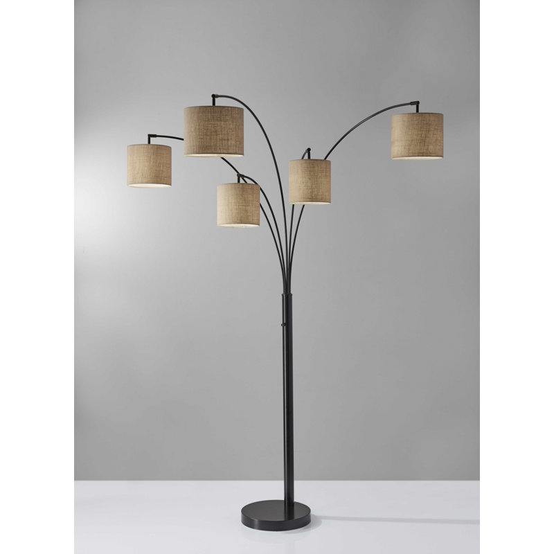 Lampe sur pied à branches 82" Noland, Bronze antique, Beige