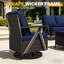 Ensemble de 6 pièces de patio en osier de patio avec canapés, 2 chaises pivotantes, 2 repose-pieds et coussin bleu-1287710160-1287710162
