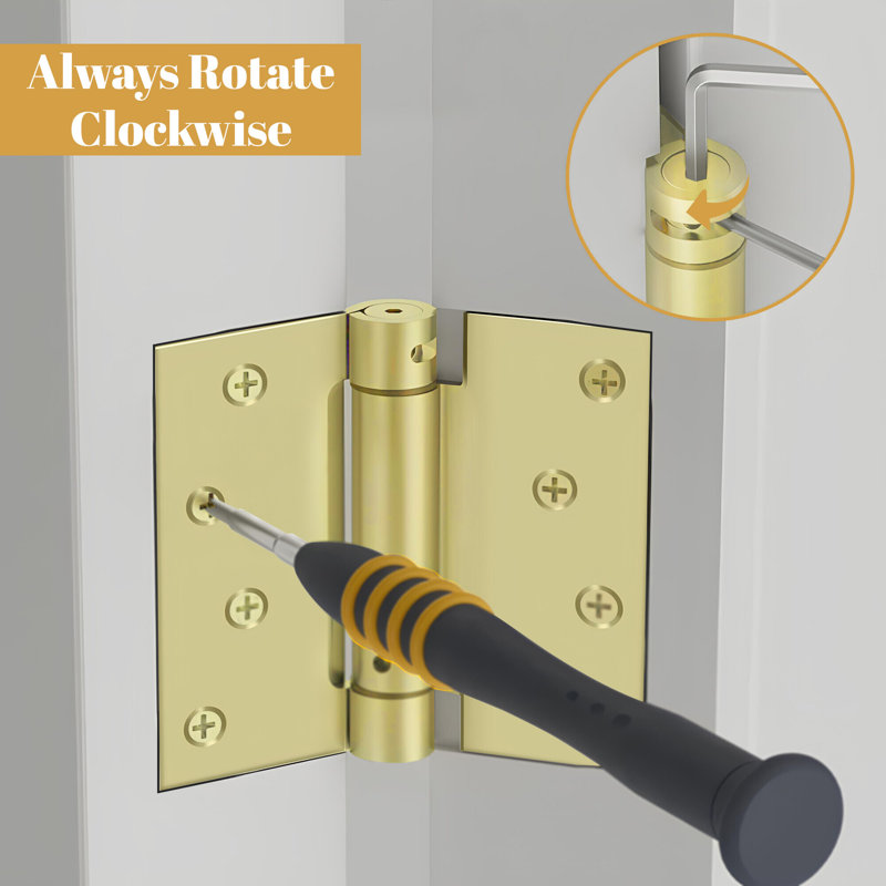 64'' x 64'' Steel Surface Mount Hinge, Polished Brass