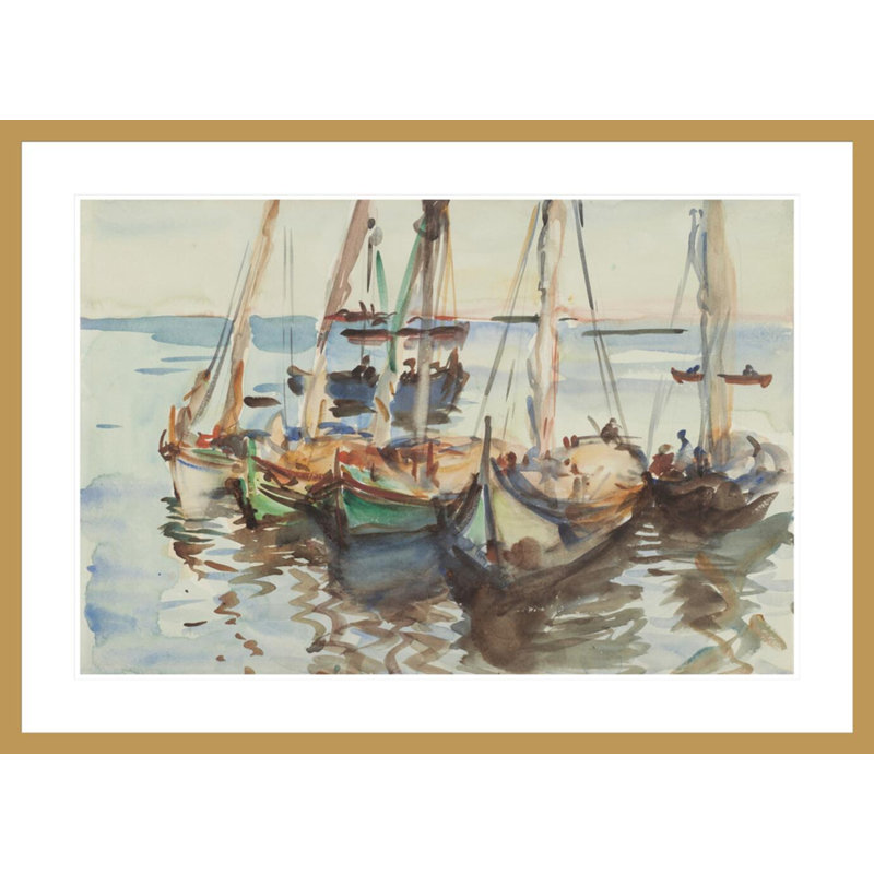 Bateau portugais, John Singer Sargent, impression giclée sur cadre, H 30,11 po x l 41,5 po