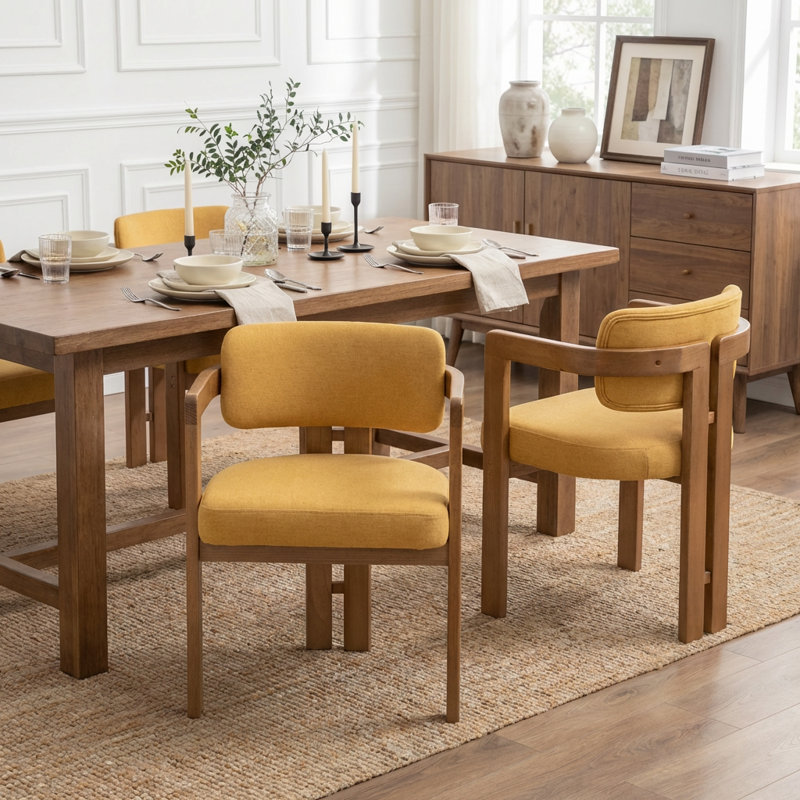 Chaise rembourrée Bula Stanford, Jaune
